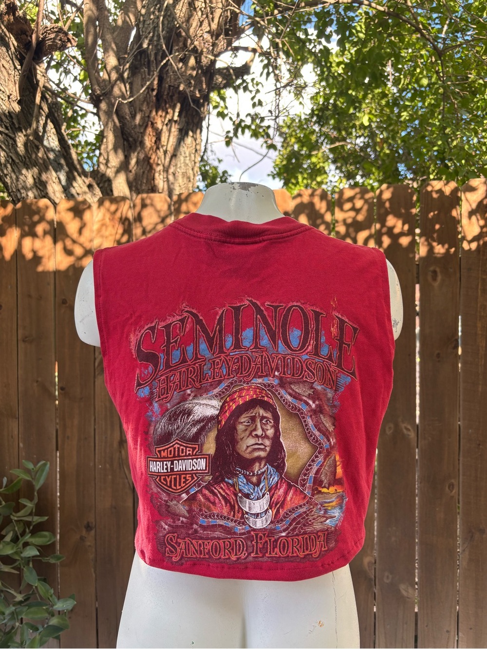 Y2K Vtg Harley Davidson Custom Reworked Crop Top sz Medium.
